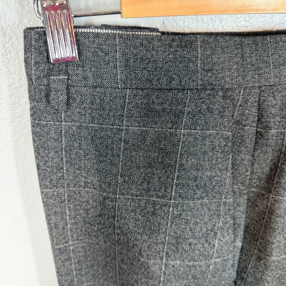 Banana Republic Trousers Mens 36 Grey Windowpane Plaid Italian Marzotto Standard